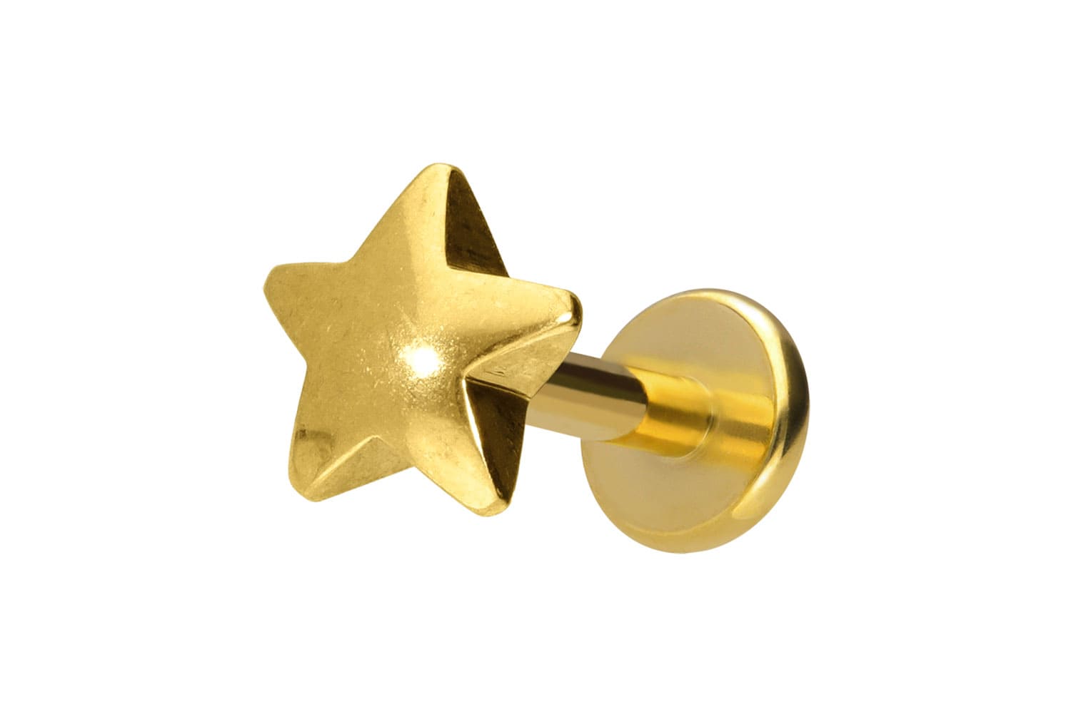 Titan Labret Piercing mit Innengewinde STERN